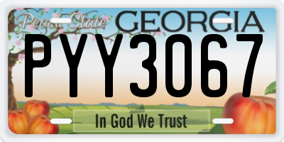 GA license plate PYY3067