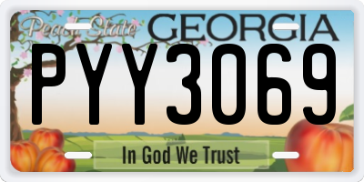 GA license plate PYY3069
