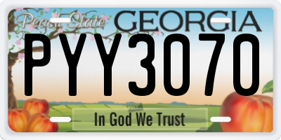 GA license plate PYY3070