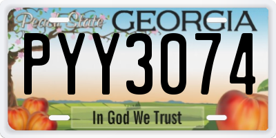 GA license plate PYY3074