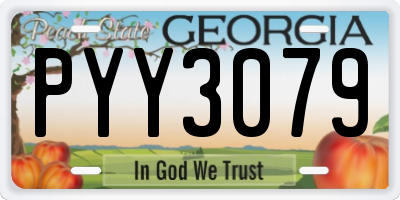GA license plate PYY3079