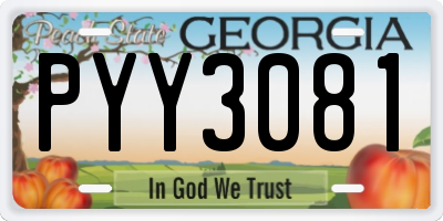 GA license plate PYY3081
