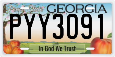 GA license plate PYY3091