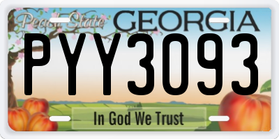 GA license plate PYY3093