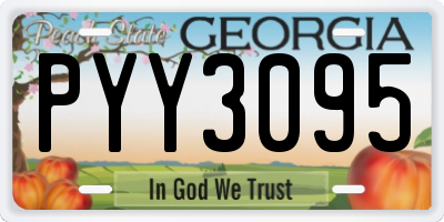 GA license plate PYY3095