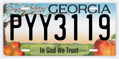 GA license plate PYY3119