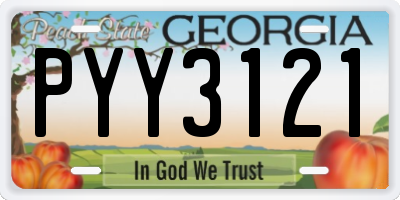 GA license plate PYY3121