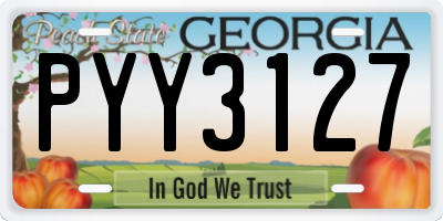 GA license plate PYY3127