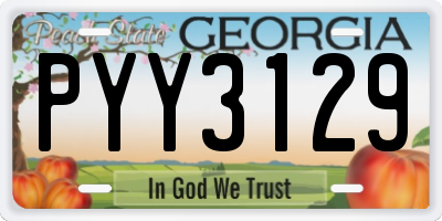 GA license plate PYY3129