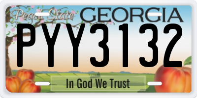 GA license plate PYY3132
