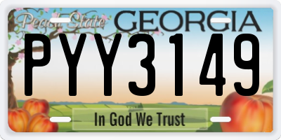 GA license plate PYY3149