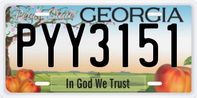 GA license plate PYY3151