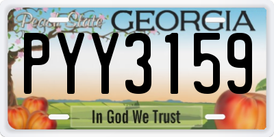 GA license plate PYY3159