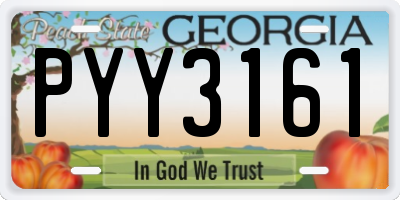 GA license plate PYY3161
