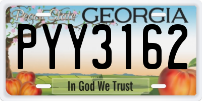 GA license plate PYY3162