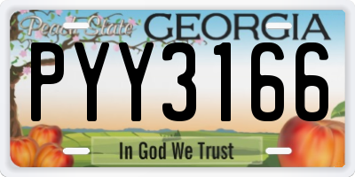 GA license plate PYY3166