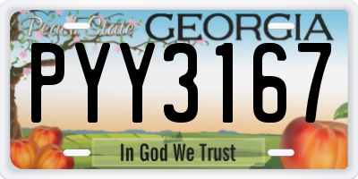 GA license plate PYY3167