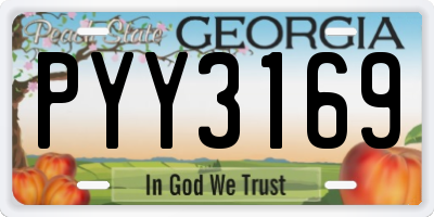 GA license plate PYY3169