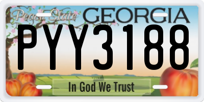 GA license plate PYY3188