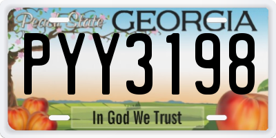 GA license plate PYY3198