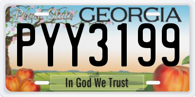 GA license plate PYY3199