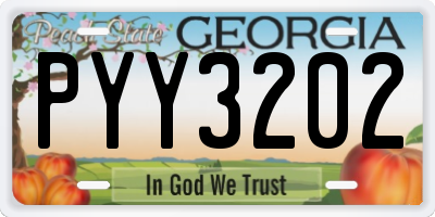 GA license plate PYY3202