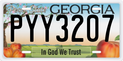GA license plate PYY3207