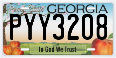 GA license plate PYY3208