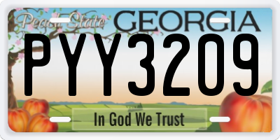 GA license plate PYY3209