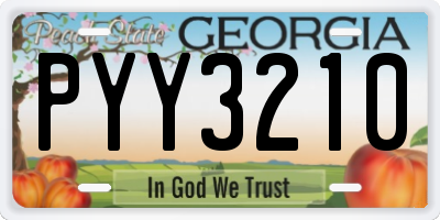 GA license plate PYY3210
