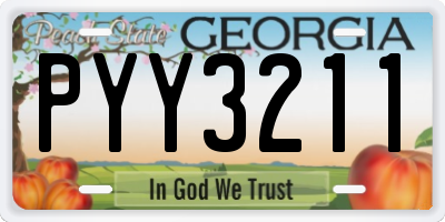 GA license plate PYY3211