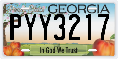 GA license plate PYY3217