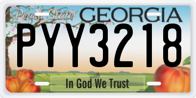 GA license plate PYY3218