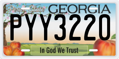GA license plate PYY3220