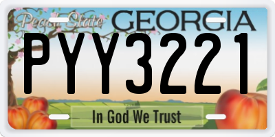 GA license plate PYY3221