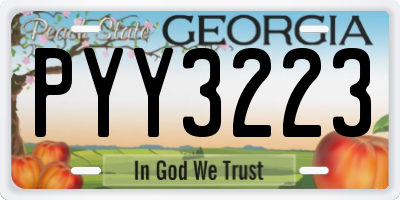 GA license plate PYY3223