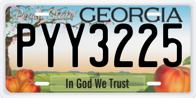 GA license plate PYY3225
