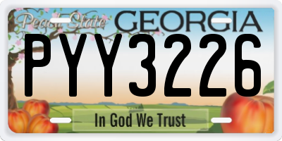 GA license plate PYY3226
