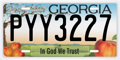 GA license plate PYY3227