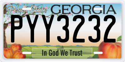GA license plate PYY3232