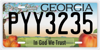 GA license plate PYY3235