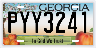 GA license plate PYY3241