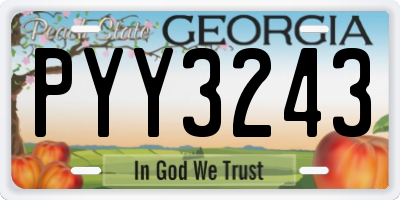 GA license plate PYY3243