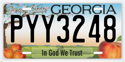 GA license plate PYY3248