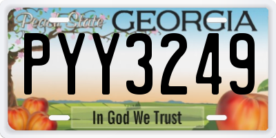 GA license plate PYY3249