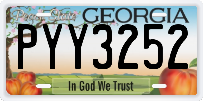 GA license plate PYY3252
