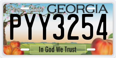 GA license plate PYY3254