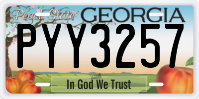 GA license plate PYY3257