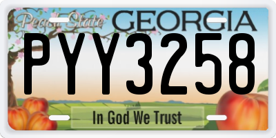 GA license plate PYY3258