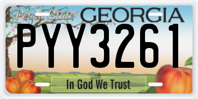 GA license plate PYY3261